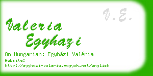 valeria egyhazi business card